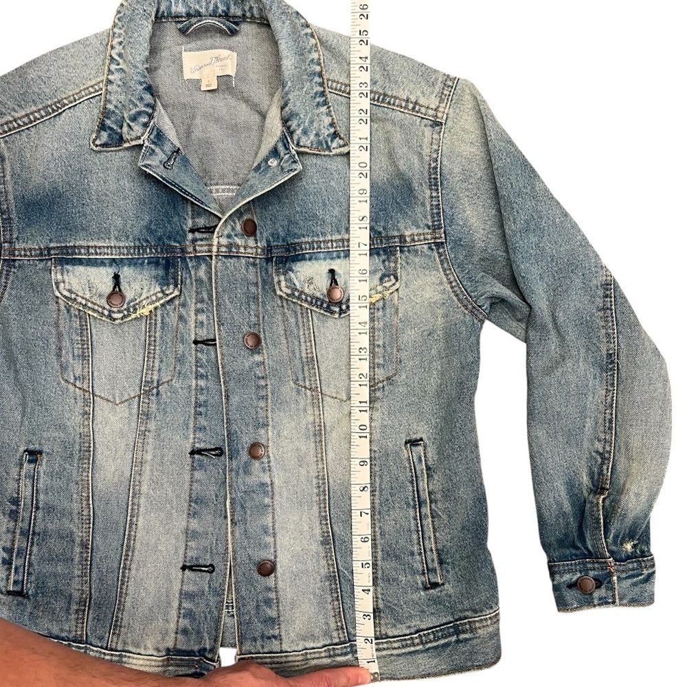 Universal Thread Distressed Light Blue Denim Jack… - image 6